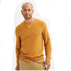 Sonoma Thermal Crewneck Tee Soft Comfort Mustard Yellow XL